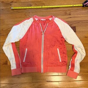 Willow & Clay Coral and White Bomber Jacket with Zip